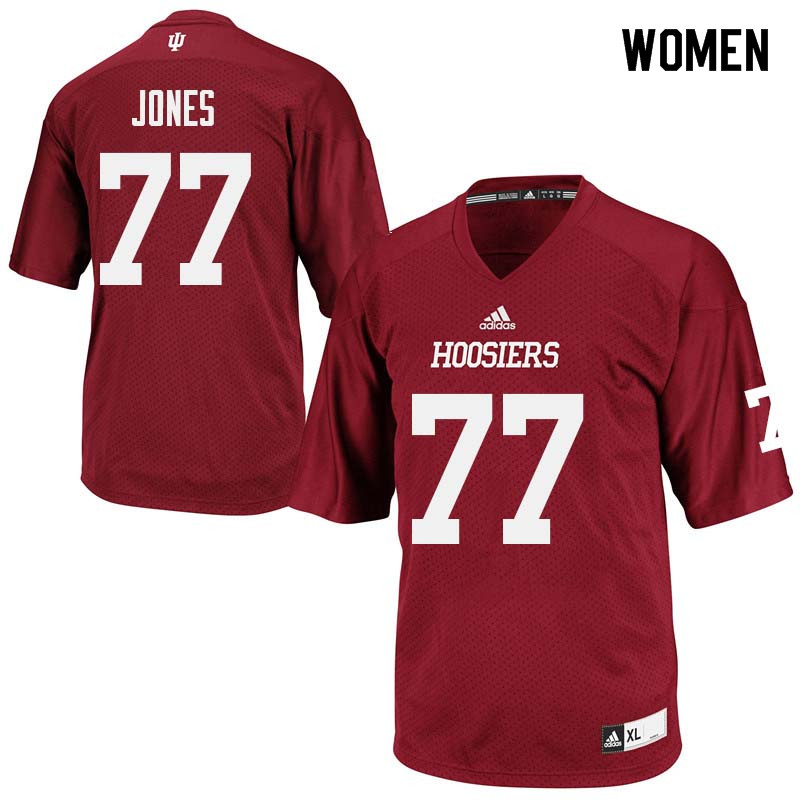 Women #77 Caleb Jones Indiana Hoosiers College Football Jerseys Sale-Crimson